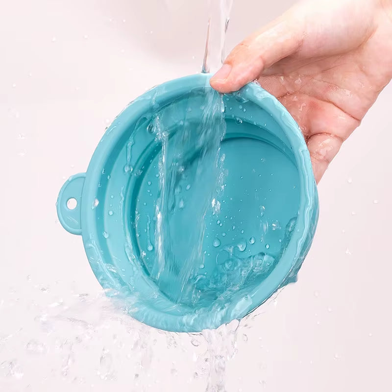 Custom Logo Pet Folding Silicone Bowl Outdoor Easy Washable Foldable Dog Bowl Collapsible Puppy Bowl with Carabiners