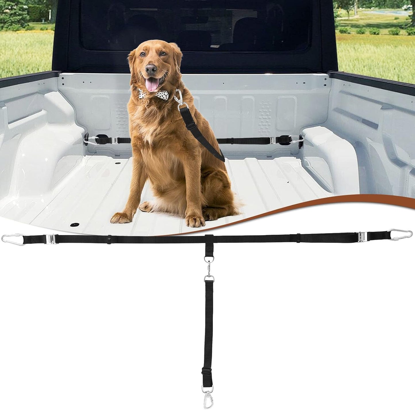 Dog Leash for Truck Bed, up to 150 Lbs, for 1 Dog | Keeps Dogs in a Defined Zone, for Pickup Travel, Camping, Ranch Work and Hunting