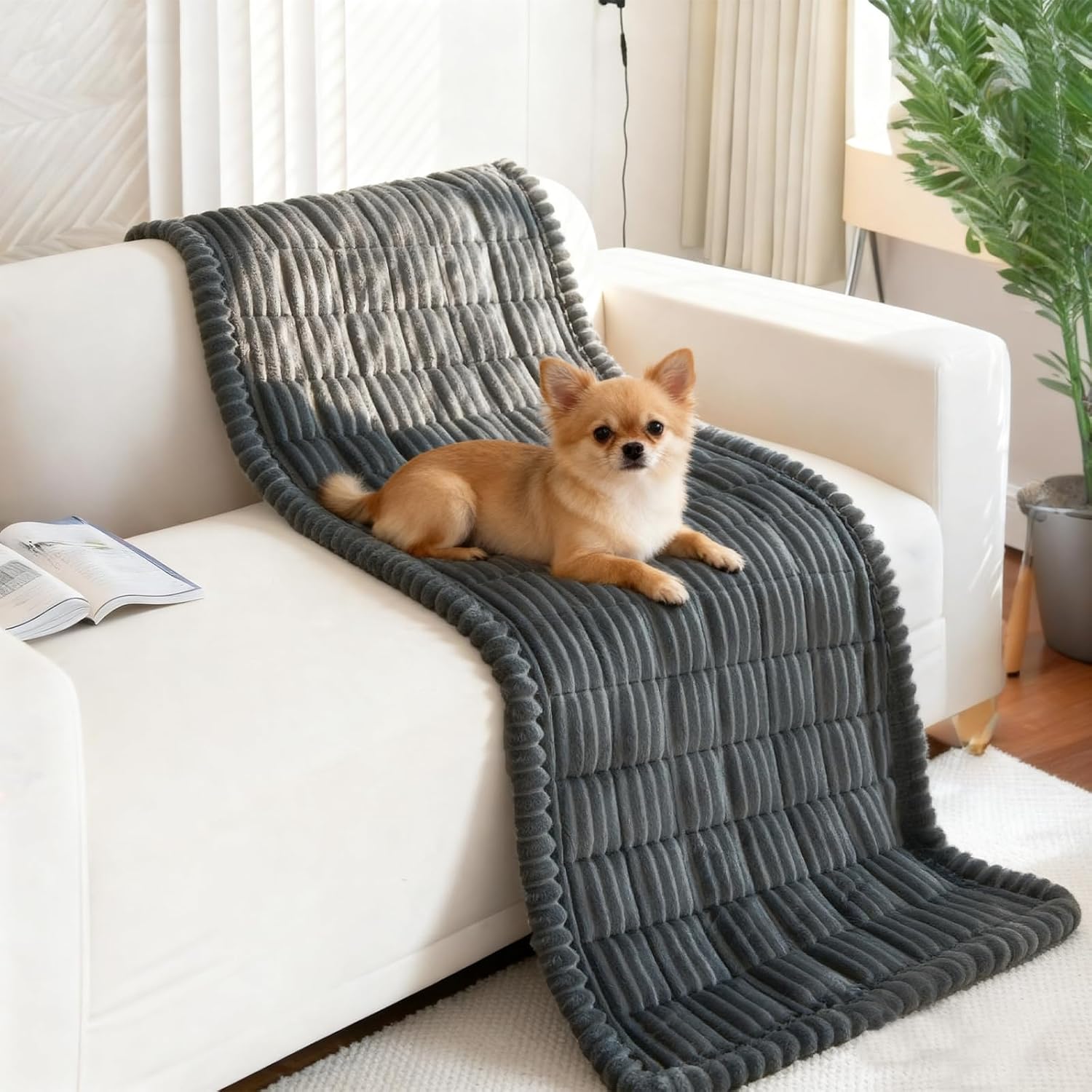 Dog Car Seat Cover for Back Seat Fit for Backseat Extenders Dog Bed Mats for Car Soft Nonslip Washable Travel Pet Mat Seat Protector for Cars Trucks and Suvs(Dark Grey, 24.8" X 54")
