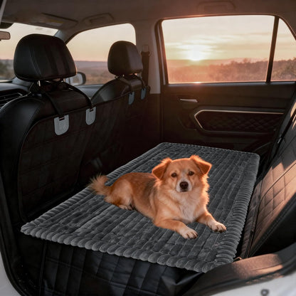 Dog Car Seat Cover for Back Seat Fit for Backseat Extenders Dog Bed Mats for Car Soft Nonslip Washable Travel Pet Mat Seat Protector for Cars Trucks and Suvs(Dark Grey, 24.8" X 54")