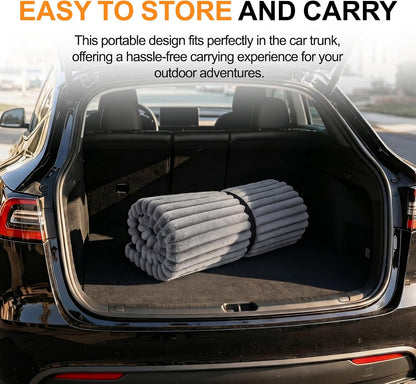 Backseat Dog Bed Mat for Car, Non-Slip Dog Bed with Removable Washable Cover, Travel Pet Mat & Dog Car Blanket Seat Cover for Backseat Extender, SUV Trucks, 54"X19", Grey