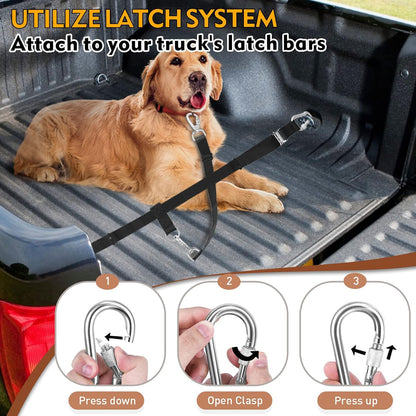 Dog Leash for Truck Bed, up to 150 Lbs, for 1 Dog | Keeps Dogs in a Defined Zone, for Pickup Travel, Camping, Ranch Work and Hunting