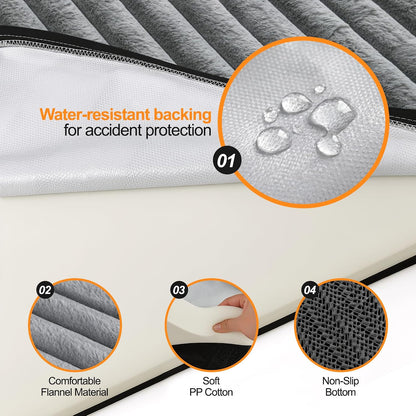 Backseat Dog Bed Mat for Car, Non-Slip Dog Bed with Removable Washable Cover, Travel Pet Mat & Dog Car Blanket Seat Cover for Backseat Extender, SUV Trucks, 54"X19", Grey