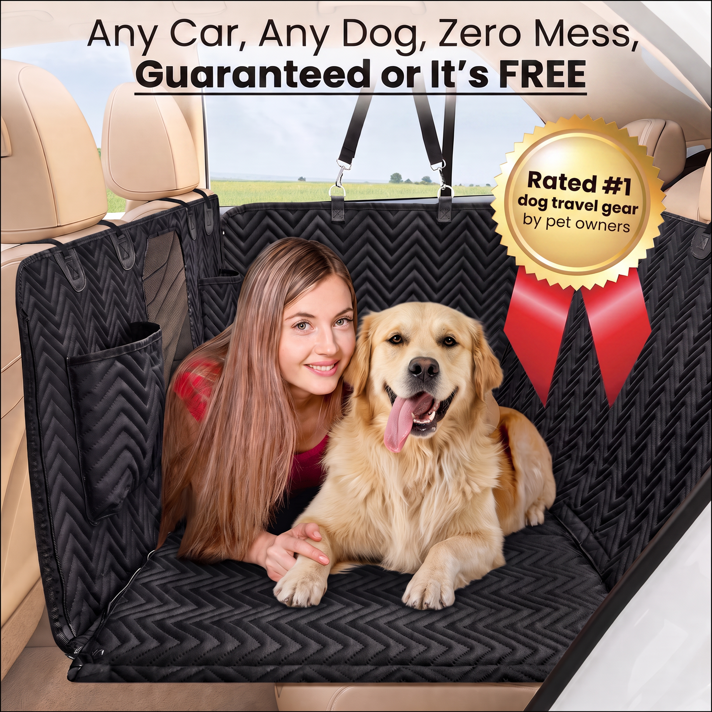 PawGuard 2.0 - Back Seat Car Cover For Dogs